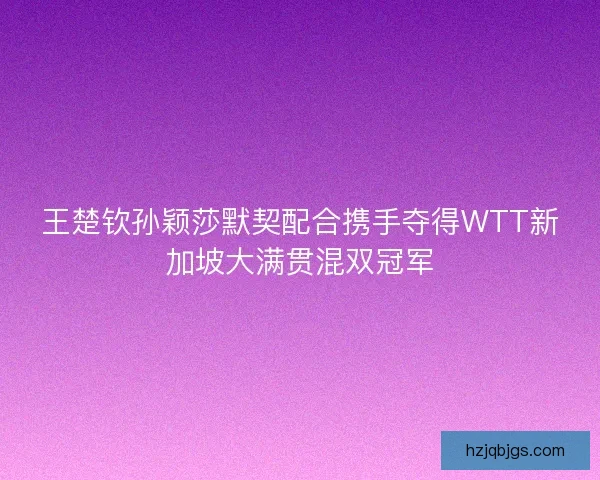 王楚钦孙颖莎默契配合携手夺得WTT新加坡大满贯混双冠军